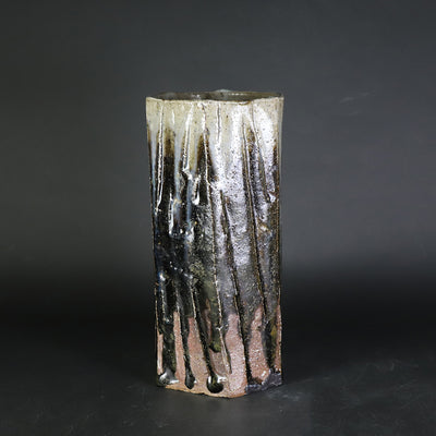 Korean Karatsu Shinogi Vase No.1 by Shuichi Okamoto
